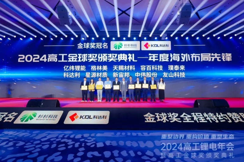 再獲獎！|中偉股份榮獲2024高工鋰電金球獎“年度海外布局先鋒”